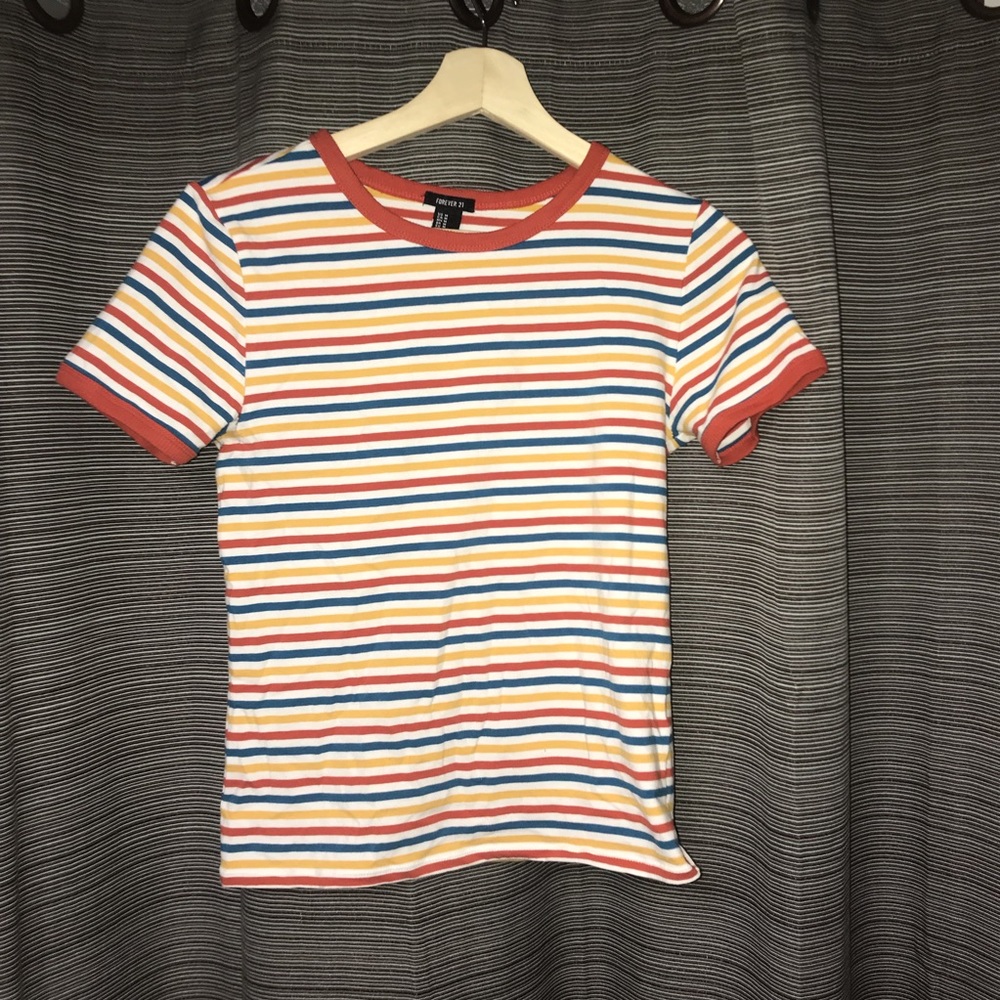 Forever 21 multicolored stripped croptop